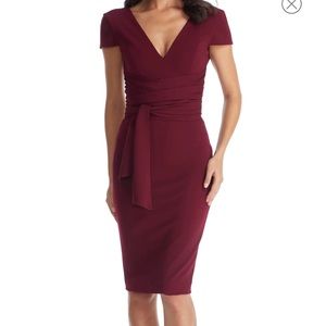 Dress the population Dana Wrap Waist Cocktail Dress - Large - NWOT